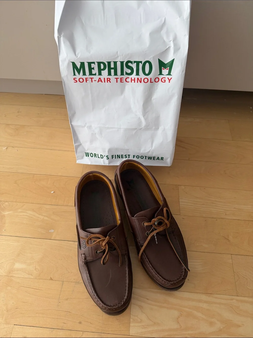 🗽🩶NIB Mephisto Air Relax Leather Boat Shoes